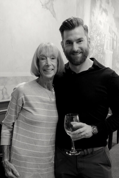 Mother and Son at 75th birthday dinner