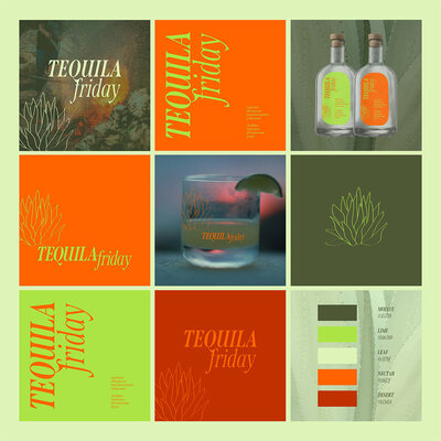 Selection of Tequila Friday branding social media graphics