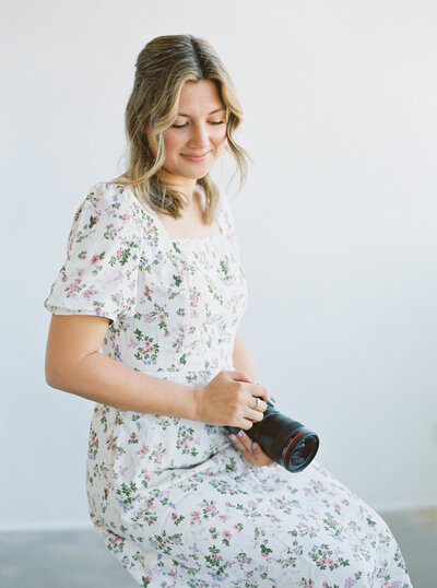 Brand photographer featuring client