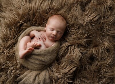 A perfect red headed newborn photo by Utah photographer.