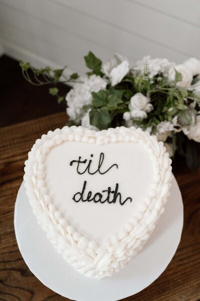 til death cake at wedding at hickory meadows in tennessee