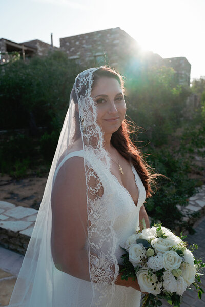 candid photo of bride and groom walking in the mountains in Colorado 