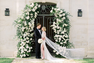 White deconstructed arch at Château Fonscolombe in  Provence, France