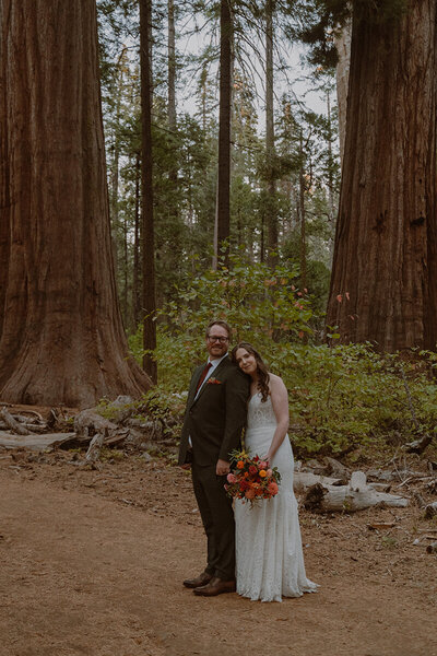 How to Elope in Big Sur couple in the redwoods