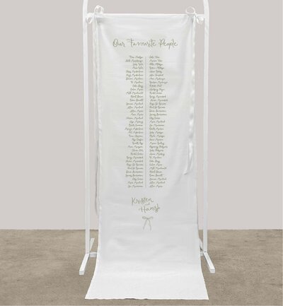 Big Love linen seating chart for your wedding printed by State of Elliott