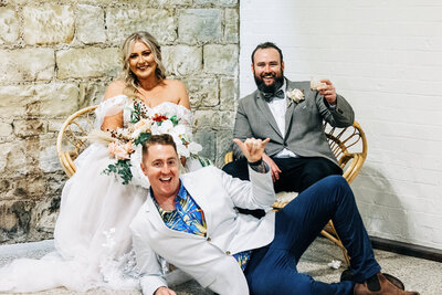 Bride holding elegant wedding bouquet