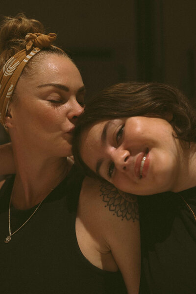 Candid Sunshine Coast storytelling session capturing a tender moment between mother and teenage daughter.