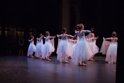 young ballet dancers on stage