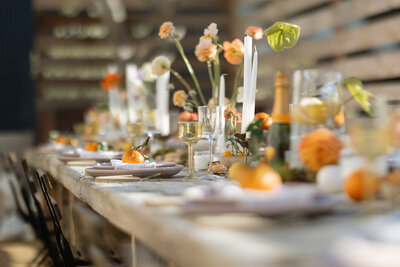 luxury tablescape detail from cielo farms in los angeles