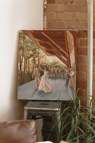 Painting on easel