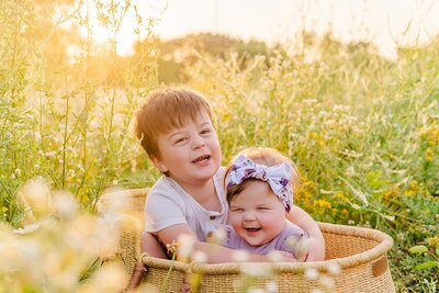 eau claire family photographer brother and baby sister