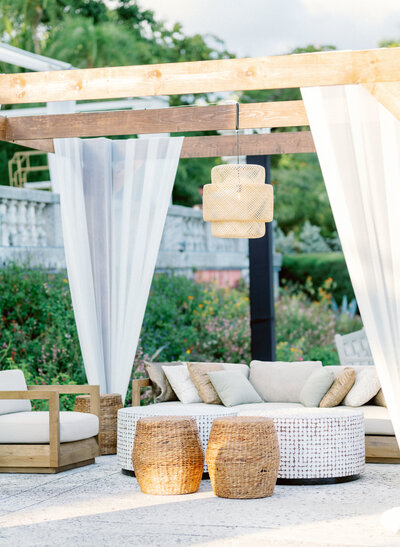outdoor lounge furniture and cabana