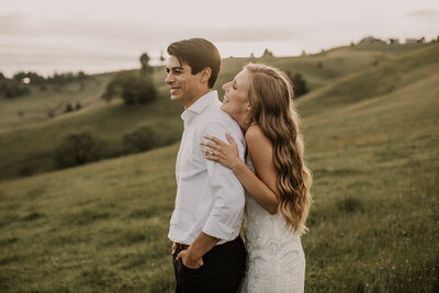 Kylie and Luis on their wedding day in Humboldt County