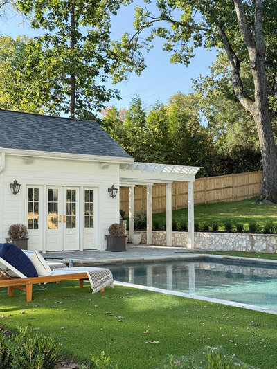 Large wood pool fence in Belle Meade TN