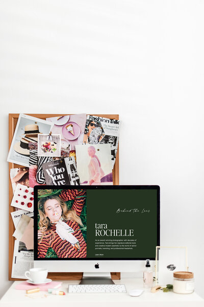 Website desktop display featuring Tara Rochelle Photography Senior Portraits 