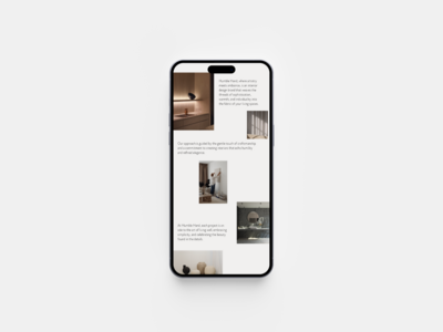 Humble Hand Interior Design Mobile Mockup Features Page