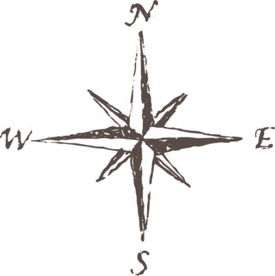 hand drawn compass