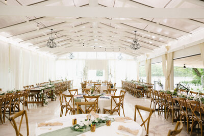 indoor wedding reception setup