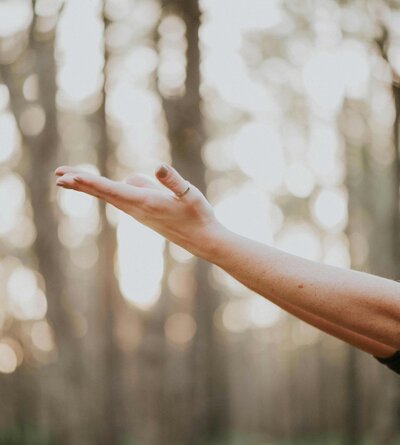 A woman’s arm raised, symbolizing the feeling of freedom and calmness in post-divorce life. This image represents emotional liberation and tranquility as part of the healing journey after divorce.