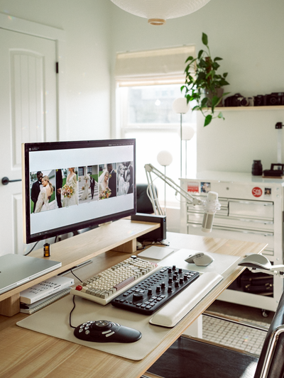 Work from home office as a private photo editor.Outsource your photo editing to a private photo editor Katie Rivera — offering luxury, custom, and bespoke editing services with a focus on film matching and film emulation for wedding photographers.