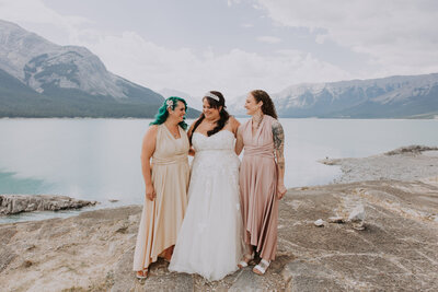 happy beautiful bridesmiads with beautiful hair and makeup
