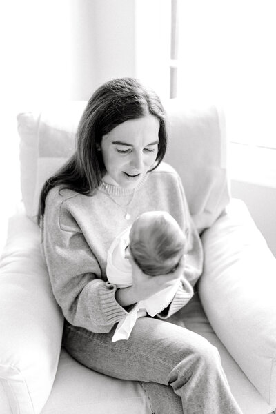 mom and baby taken by a boston newborn photographer