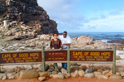 Photo of Antonio and Paula Crutchley at Cape of Good Hope in South Africa
