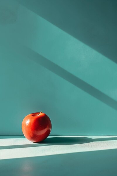 Contrasting Colors Red Apple