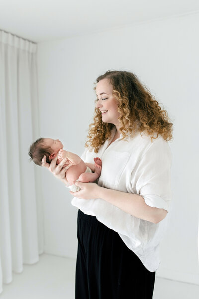 Mum and baby portaits in a studio, Hampshire