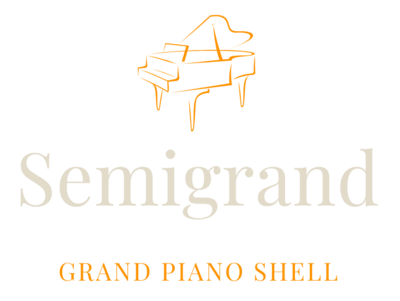 semigrand grand piano shell logo