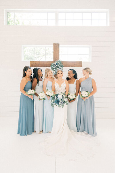 Fort Worth Wedding Photographer | DFW Photographer Rae De Lain Weddings Light and Airy | Dusty blue bridal party