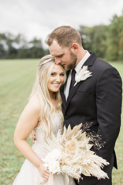 backyard wedding in terre haute, bride and groom