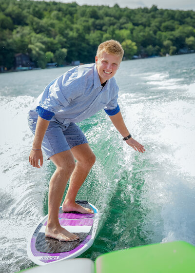 Clay_050 Senior photos boy on Keuka Lake