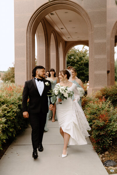 A wedding at the Newport Beach Temple in Newport Beach, California.