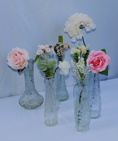 clear vintage vases