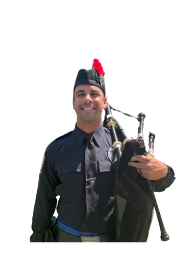 Daniel Carmichael, Equipment Manager of Local 935 Pipes and Drums—always buying something new (and probably forgetting what for).