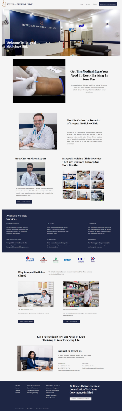 Display of the Marin & Maskin's website home page designed with a clean look.