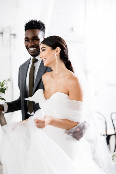 wedding portrait of bride and groom in Cleveland captured by Ana Maria Photography