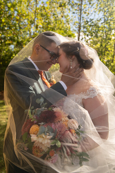 colorful outdoor ceremony fall wedding in Louisville, KY