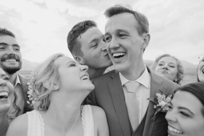 wedding party candids on wedding day