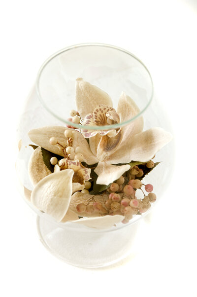Floral preservation in goblet keepsake