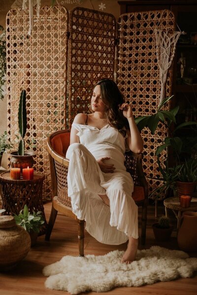 Boho pregnant woman