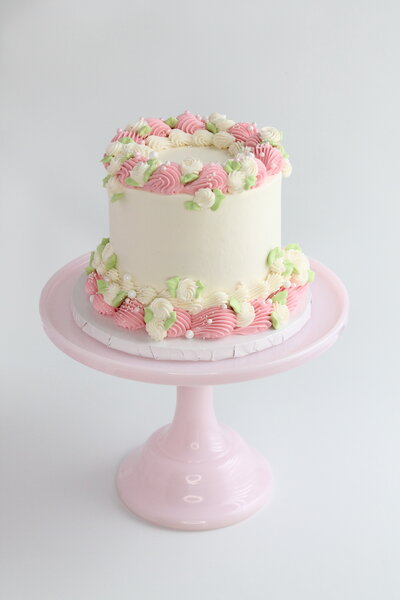 Pearls and Rosettes Cake
