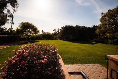 Large lawn at Rancho Valencia Resort, wedding venue in San Diego