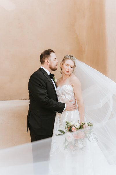 Bride & Groom portraits at La Fonda on the Plaza