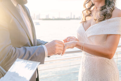 Bride and Groom getting married by Miami Elopement Photographer