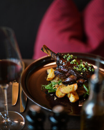 Fine dining photography at Frutt Mountain Resort by Fenja, luxury hotel photographer Switzerland.