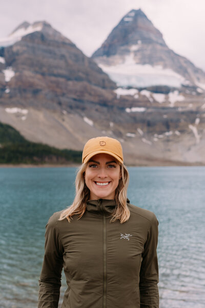 Elopement photographer hiking in the Alberta Rocky Mountains