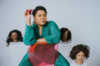 family jumping and smiling