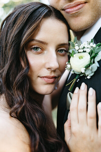 Real Joy and Light Photography bride smiling during wedding portraits in Fayetteville, Arkansas, featured in client reviews.
